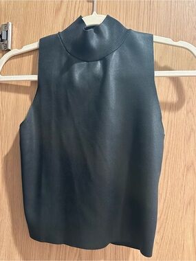 Sleeveless Mock Neck Top - Black